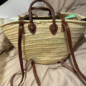 French basket beach bag